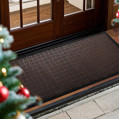 Mibao Front Door Mat, Heavy Duty Durable Welcome Mat for Outdoor Indoor, Dirt Trapper Waterproof Super Absorbent Door Mat for Entryway Outside Patio Porch, 29.5" x 17", Grey