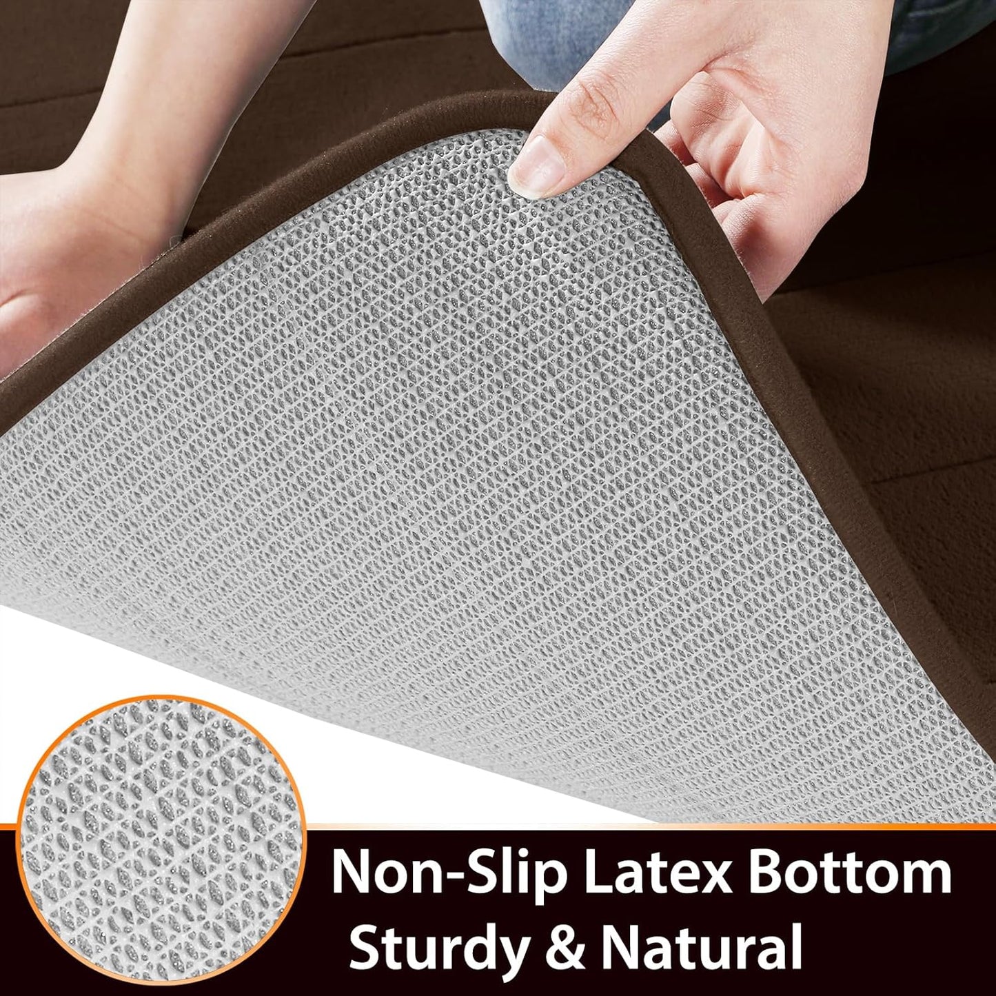 Yimobra Memory Foam Bath Mat, Super Soft Absorbent Bathroom Rug Non Slip, Quick Dry, Machine Washable Floor Carpet for Tub Shower, Home Decor Accessories, 24x17, Grey