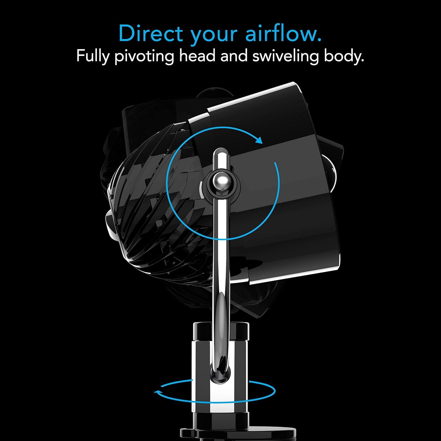 Vornado Pivot Clip Personal Air Circulator, 3-Speed, Portable Desk Fan with Multi-Surface Clip, 360-Degree Adjustable Axis, 9 in Tall, 4 in Diameter, Whisper Quiet, Ice White