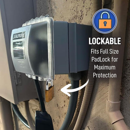 Sealproof 2-Gang Weatherproof In Use Outlet Cover | Two Gang Outdoor Plug and Receptacle Protector, Lockable, UL Extra Duty Compliant, 45 Configurations