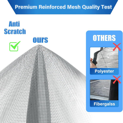 Magnetic Screen Door Upgraded PET Mesh Stronger Than Fiberglass and Polyester,Hands Free,Keeps Bugs Out,Pet & Kid Friendly,Suitable for Sliding Door,Large Patio Door and French Door-72''x80''