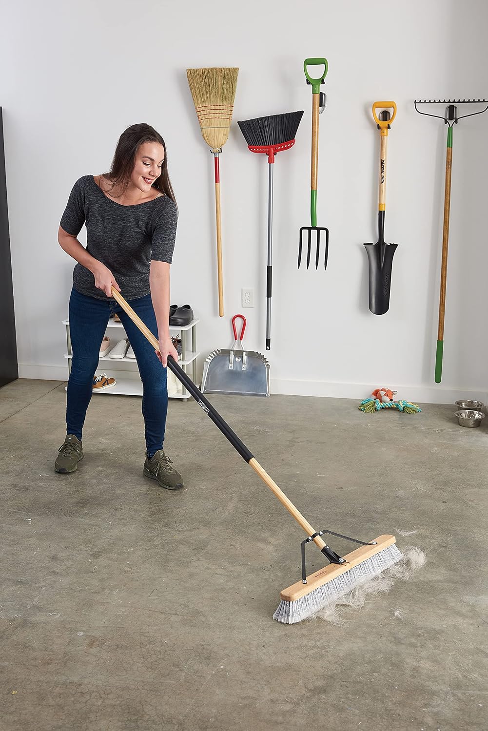 Harper 20201044 24 in. Indoor/Outdoor Dry All-Purpose Push Broom with Dual Bristles, for Dust, Gravel, Debris