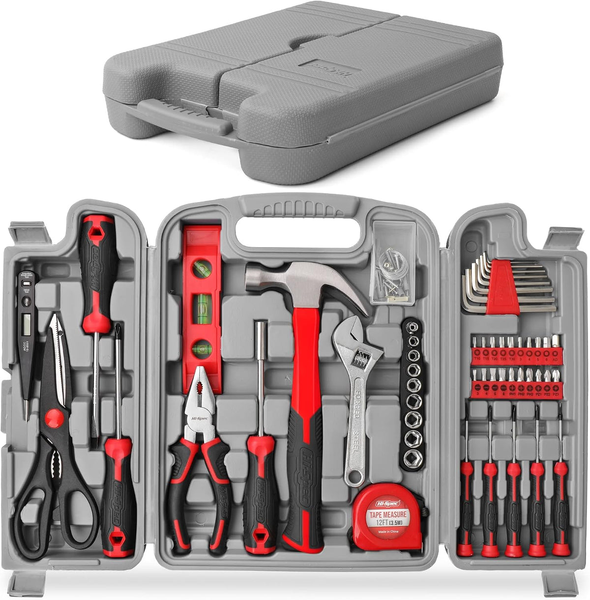 Hi-Spec Small Tool Kit Compact Set for Home and Office DIY, Green Mini Tool Box for Basic Household Repairs, Starter Toolkit in a Portable Toolbox Case.