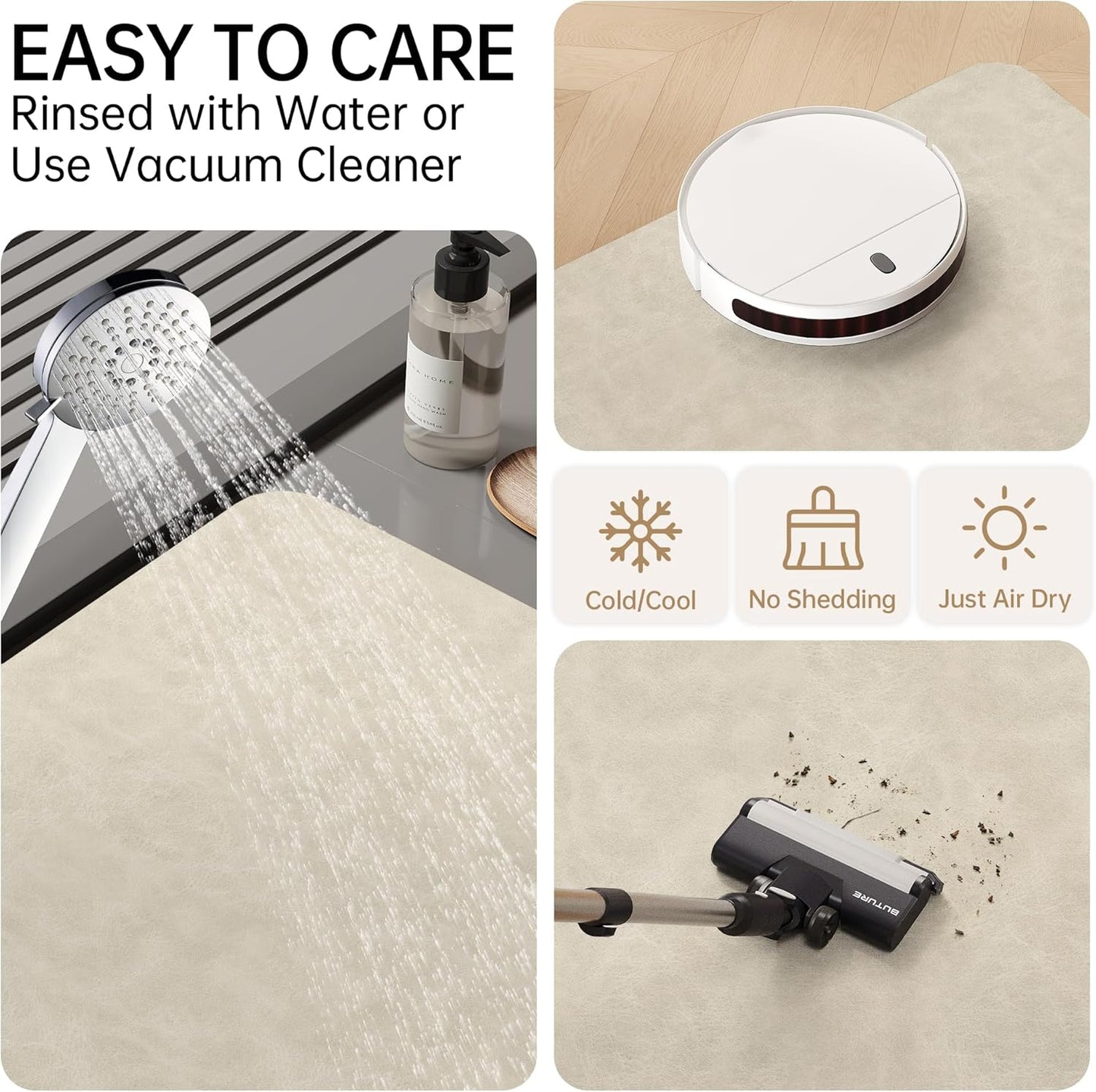 Mecko Bath Mat Rug, Rubber Non-Slip Quick Dry Absorbent Thin Bathroom Rugs Fit Under Door Bathroom Floor Mats-Shower Rug for in Front of Bathtub, Sink, Shower Room(Light Grey,16"x24")