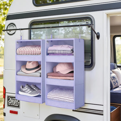 GRANNY SAYS 3-Shelf Hanging Closet Organizer and Storage, Collapsible Hanging Closet Shelves, Hanging Organizer for Closet & RV, Gray, 29 ½" H X 12" W X 12" D, 1-Pack