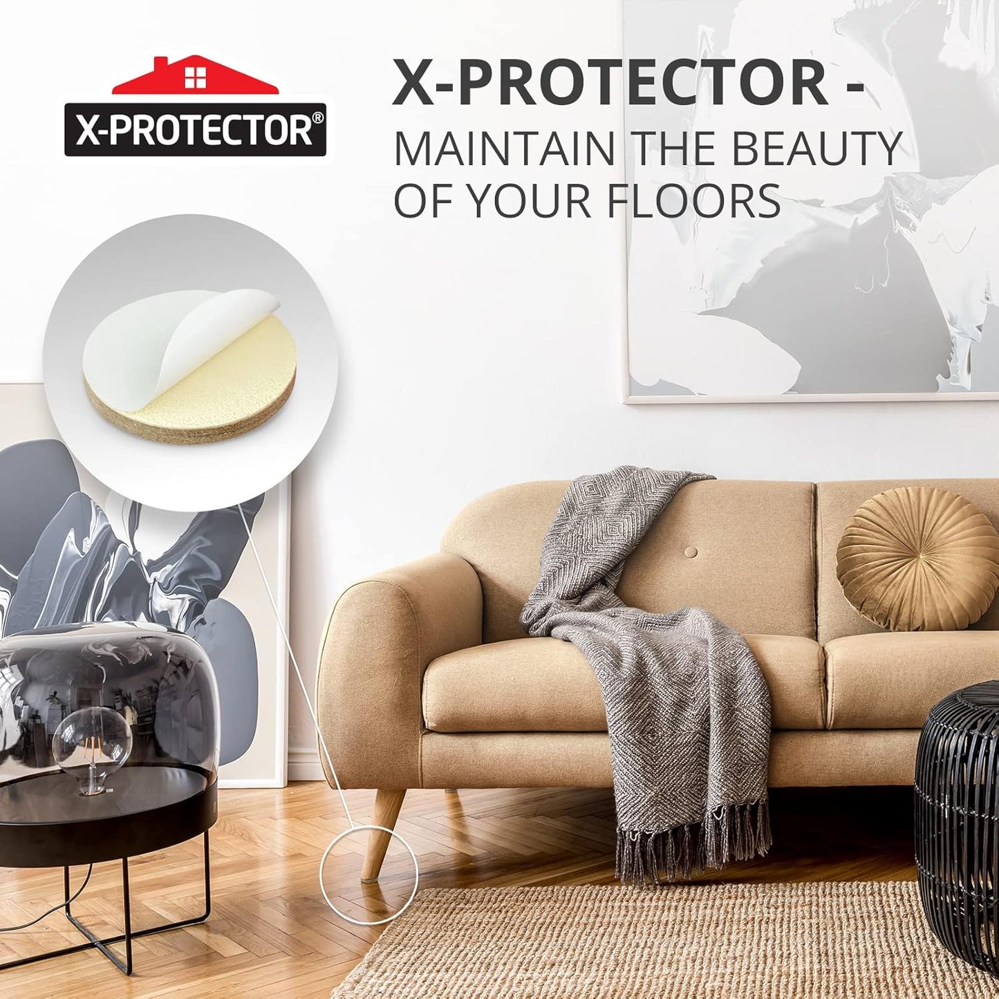 24 Heavy-Duty Felt Furniture Pads 1” 1/4” Thick X-Protector! Square Felt Pads for Furniture Feet - The Best Felt Floor Protectors for Furniture to Prevent Scratches. Protect Your Hard Floor! (Brown)