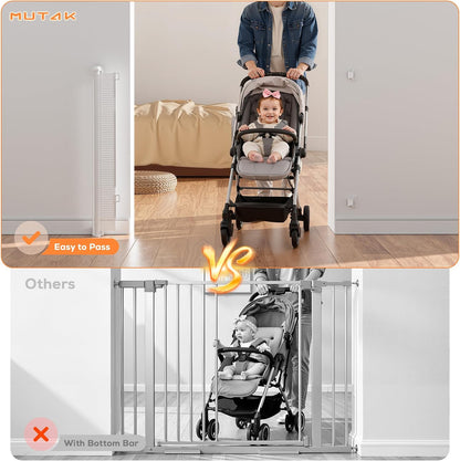 Retractable Baby Gate for Stairs, 42" Tall X 200" Wide Mesh Dog Gate Indoor, Child Gate for Doorways, Hallways, Deck, Indoor Outdoor Pet Baby Safety Essentials for Home, Black