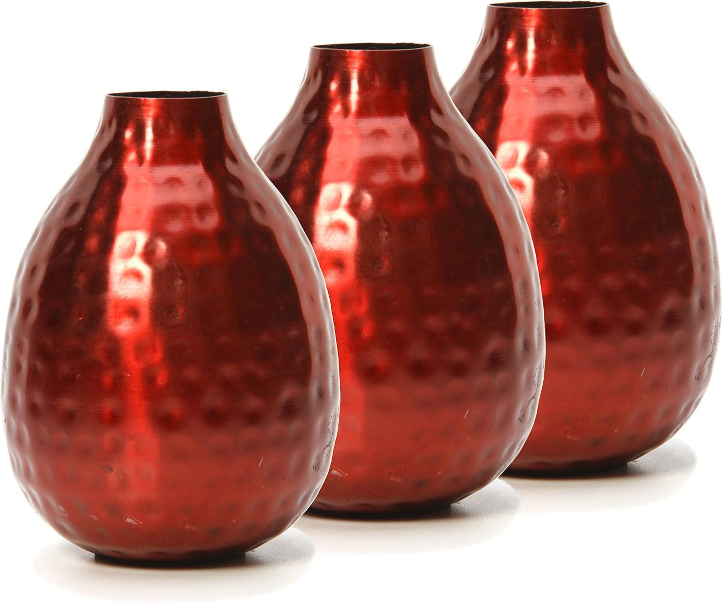 Hosley Small Cream Metal Tote Vase – Set of 4, 4.5" Long Decorative Mini Vases for Dried Floral Arrangements, Coffee Tables, Side Tables & Home Décor Accents