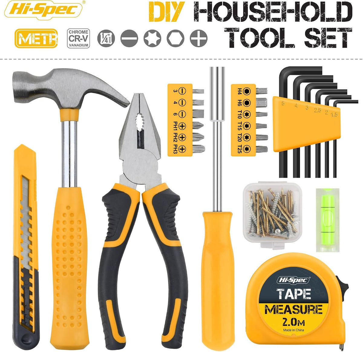Hi-Spec Small Tool Kit Compact Set for Home and Office DIY, Green Mini Tool Box for Basic Household Repairs, Starter Toolkit in a Portable Toolbox Case.