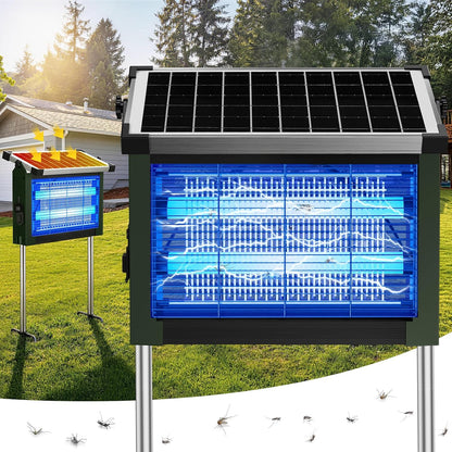 Solar Bug Zapper Outdoor, 4500V Solar Mosquito Zapper for Outdoor & Indoor, 1/2 Acre Coverage Cordless Rechargeable Electric Fly Zapper, IPX5 Waterproof Mosquito Traps for Backyard, Patio, Camping