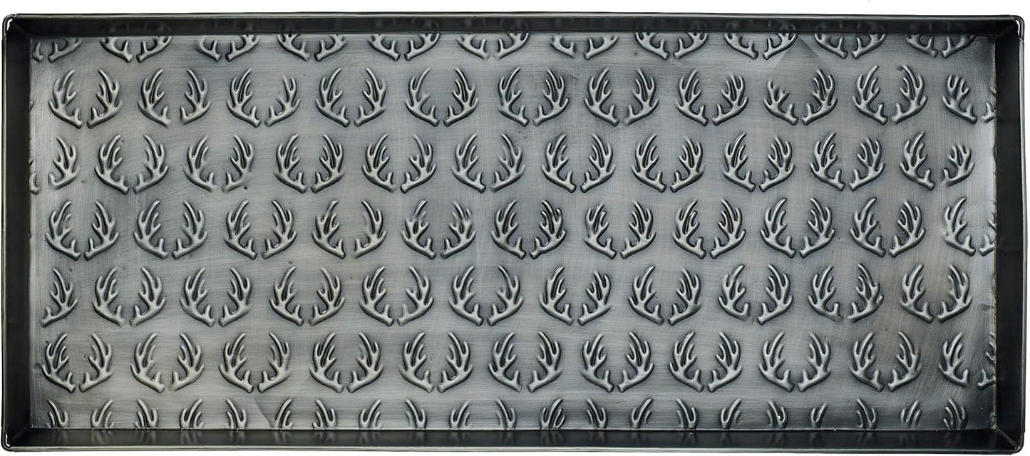 HF by LT Birch Forest Pattern Metal Boot Storage Tray, 30 x 13 inches, Antique Copper Finish