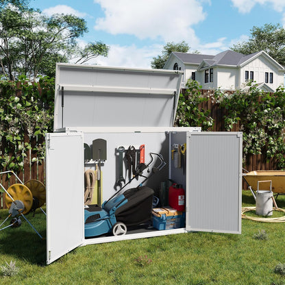 UDPATIO 120 Gallon Deck Box Outdoor Storage Box Lockable Waterproof Resin Indoor Outdoor Storage Container for Patio Cushions, Tools, Package Delivery Boxes for outside