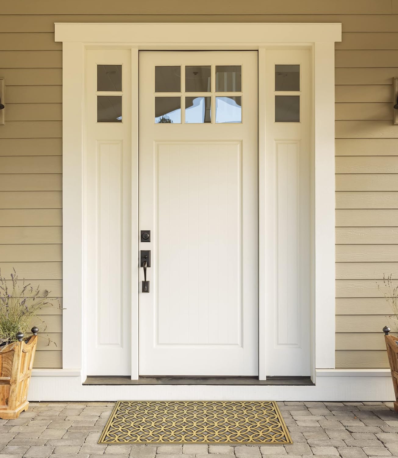 DII Rubber Doormats Collection All Weather, 18x30, Lattice