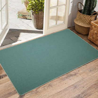 Yancorp 16"x26" Ultra Thin Bathroom Rugs,Low Profile Bath Rug,Rubber mat,Fit Under Door,Non Slip,Machine Washable Shower Rug,Dark Grey