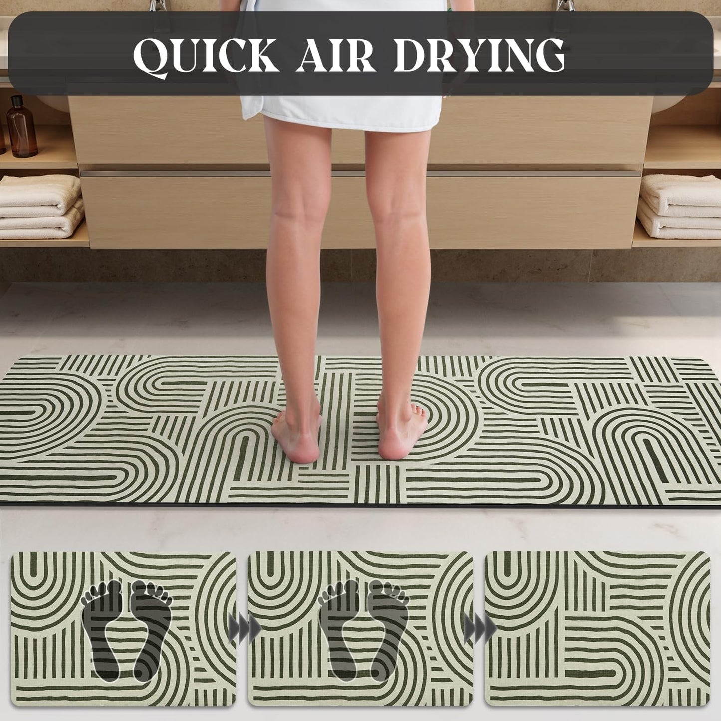 MontVoo -Bath Mat-Rubber Backing Non SlipThin Bathroom Rugs Fit Under Door- Quick Dry Absorbent Faux Suede Surface Grey Bathroom Floor Mats-Shower Rug for in Front of Bathtub Shower Gray 16x24