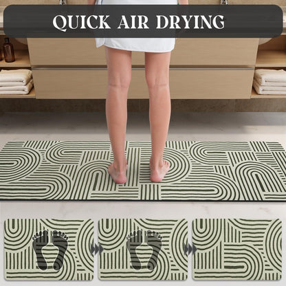 MontVoo -Bath Mat-Rubber Backing Non SlipThin Bathroom Rugs Fit Under Door- Quick Dry Absorbent Faux Suede Surface Grey Bathroom Floor Mats-Shower Rug for in Front of Bathtub Shower Gray 16x24