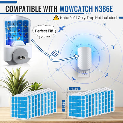 20 Pack Fly Trap Refills Compatible with WowCatch N386A Fly Trap | Double-Sided Sticky Glue Cards, Indoor Flying Insect Trap Refills, Mosquitoes, Gnats, Flies and Other Bugs
