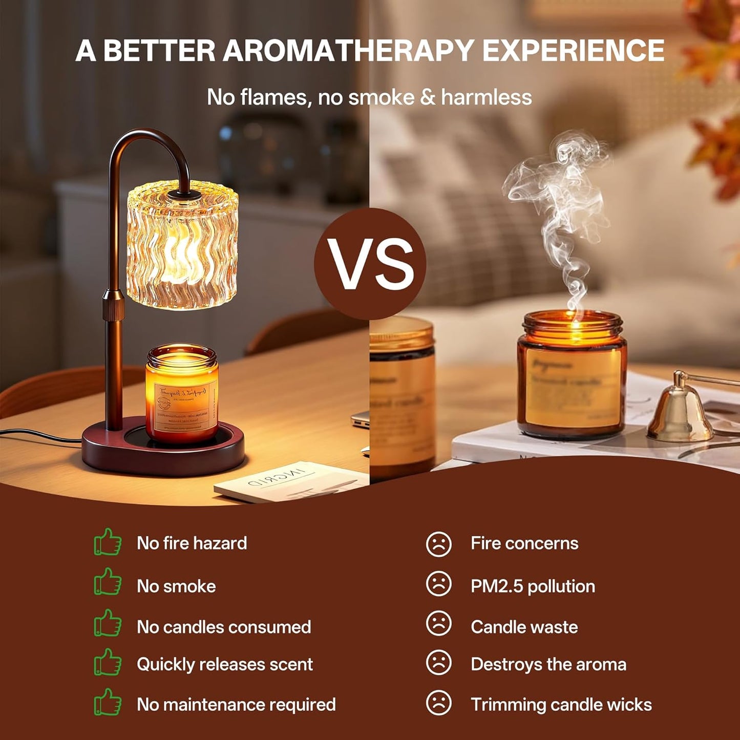 Homelist Candle Warmer Lamp with Timer, Height Adjustable Candle Lamp, Home Decor, Wax Melt Warmer for Birthday Chrismas Holiday Gifts for Mom, Women, Sister