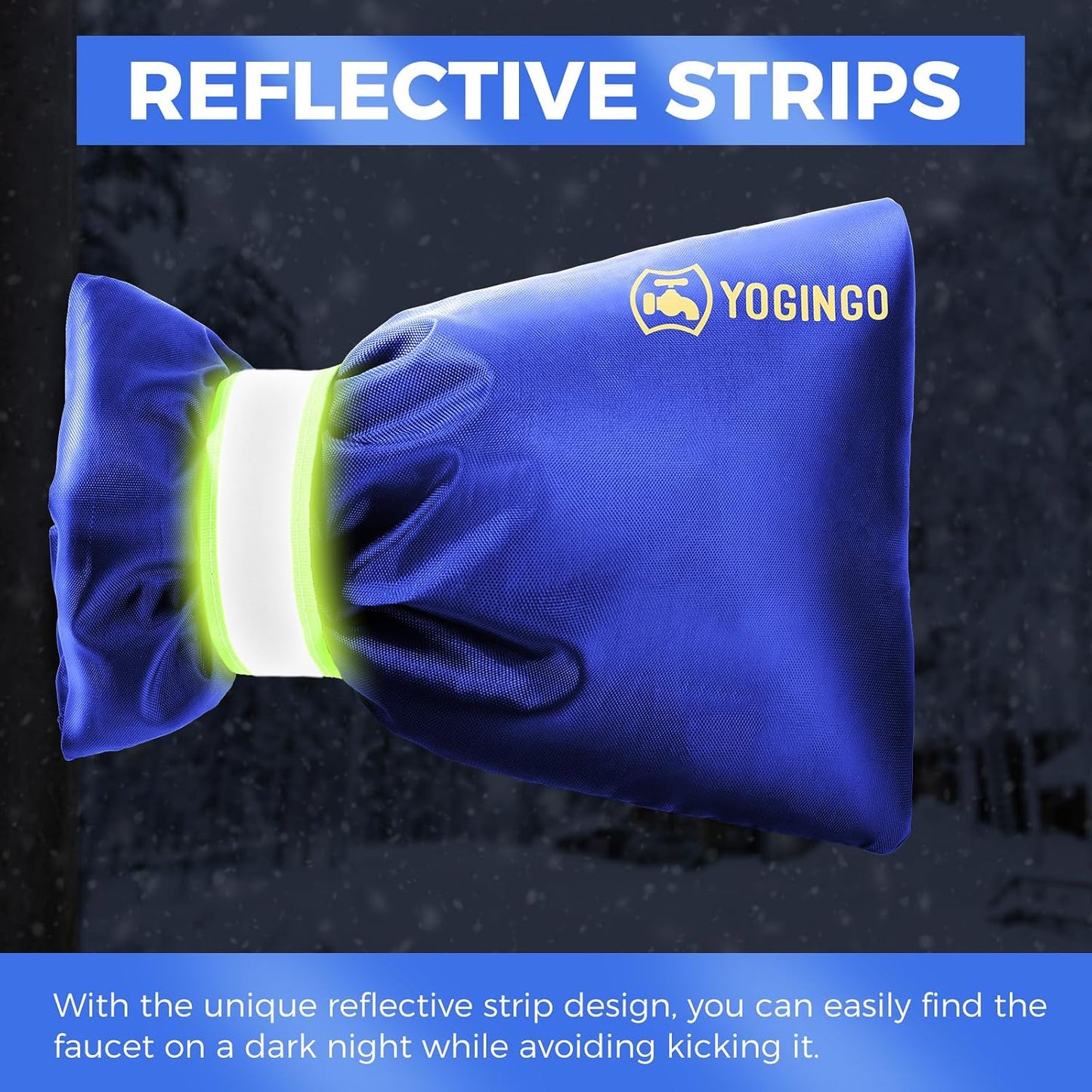 Outdoor Faucet Covers for Winter Freeze Protection, Hose Bib Covers for Winter, Water Spigot Cover Winter Insulated, 2 Pack 6.7" x 9.5" Pipe Insulation Cover Socks Outside Faucet Freeze Protector Blue