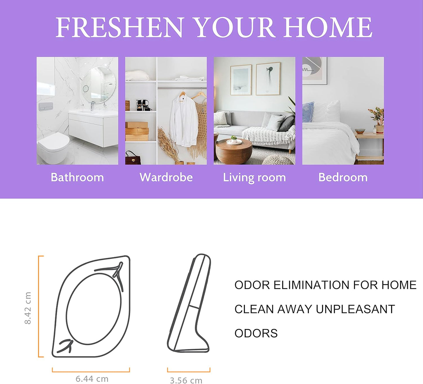 Air Freshener for Home, 4 Pack, Eucalyptus & Mint, Odor Eliminator for Small Area Closets Bathroom Pets Strong Odor, Up to 120 Days