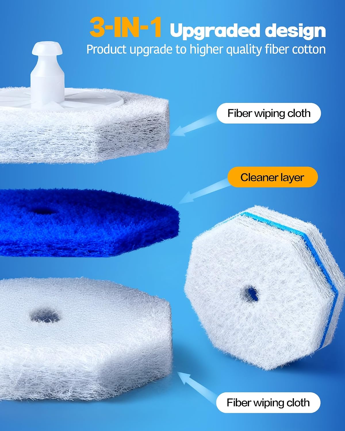 60 Pack Wand Refills Compatible with Clorox Toilet Brushes, Instant Foam Cleaning, Secure Lock No Slipping, Odor Neutralizing, Easy Snap-On Design