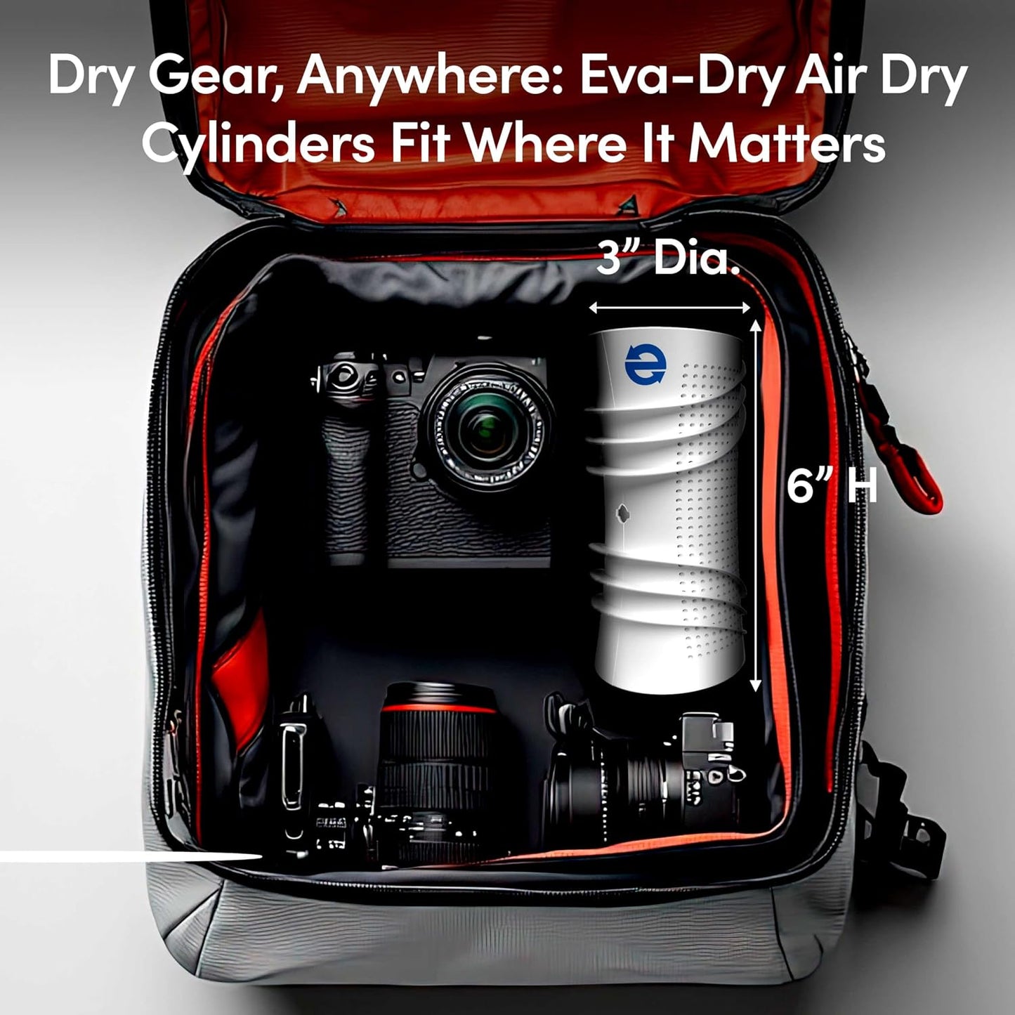 Eva-Dry EDV-365 Rechargeable Dehumidifier System | 2 Cylinders + Blower Base | One Works While One Renews | 2-Hour Renewal | Gun Safe, Closet, Boat, RV | Up to 400 Cu Ft