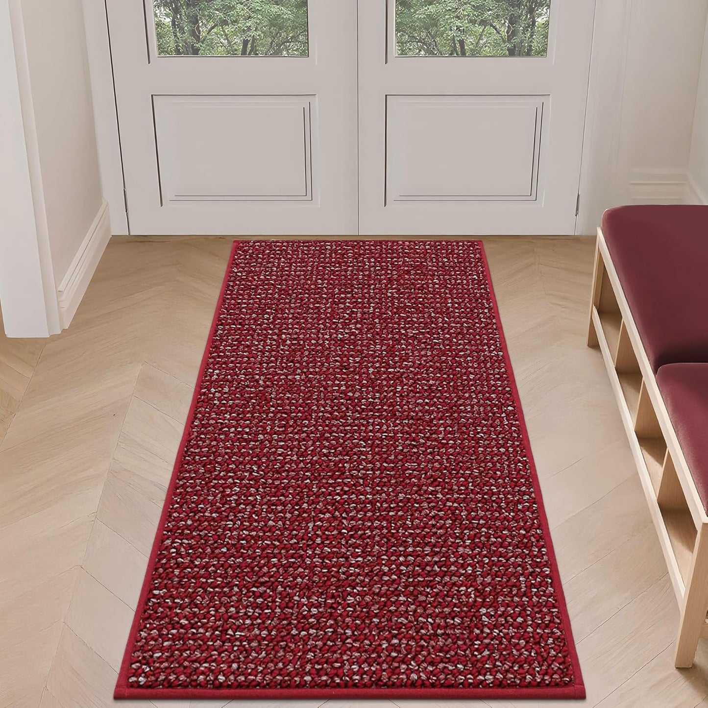 BEQHAUSE Dirt Trapper Door Mat 20" x 32", Non-Slip Washable Doormats Entrance Mat, Dirt Resistant and Absorbent Welcome Mat, Low Profile Floor Mats for Front Back Door and Entryway, Beige