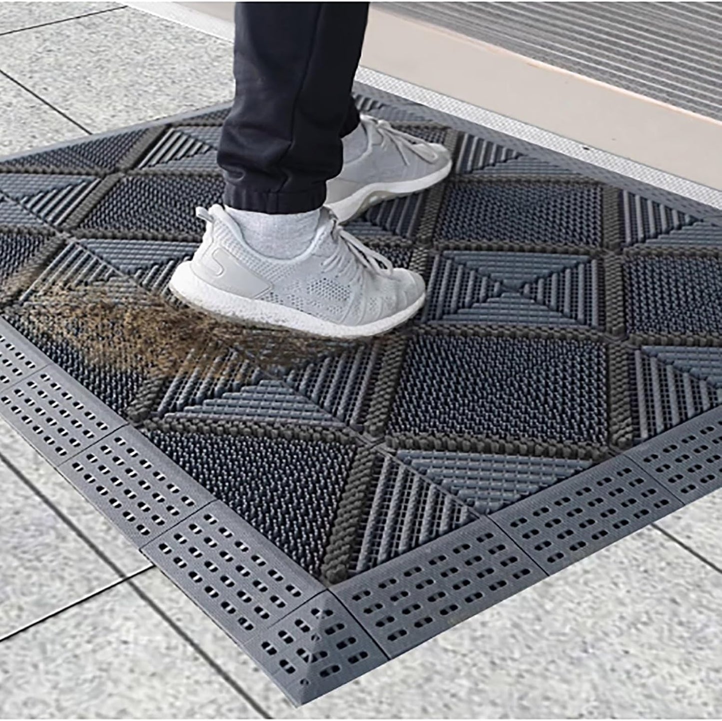 Shoe Brush Scraper, Entrance Floor Mats, Door Scrubber Mat Outdoor Heavy Duty Boot Scraper with Brush for Home Porch Garden(80x70cm/31.5x27.6)