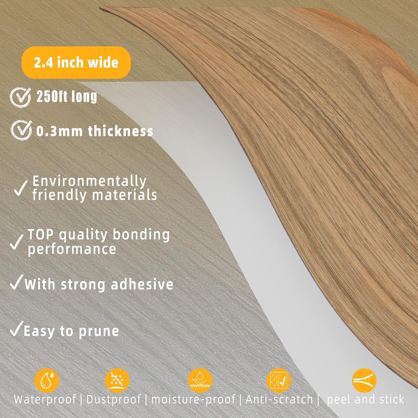 GSCIT Club Wood Grain Repair Tape, 2.4 inch X 15ft Self Adhesive Maple Grain Repair Patch for Tables, Chairs, Baseboards, Doors, Windows, Floors, Handicraft DIY. - Colors A