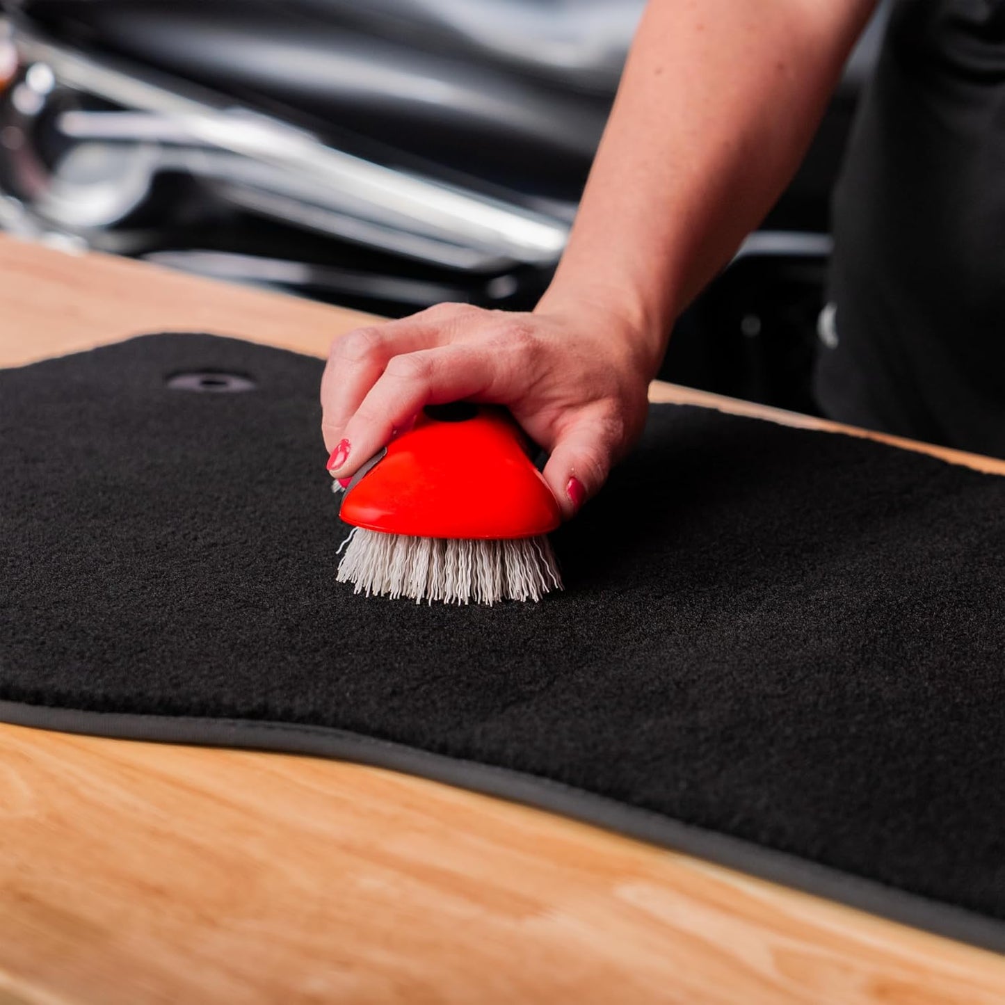 Mothers Stiff Bristle Carpet and Upholstery Cleaning Scrub Brush for Automotive, Home, Couch, Stain Remover