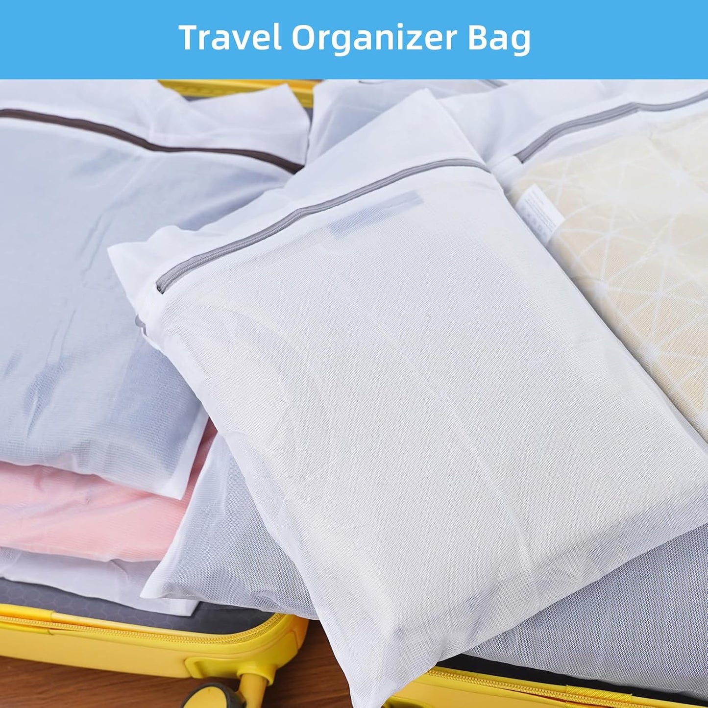GOGOODA Mesh Laundry Bags for Delicates Durable Protective Wash Bags | Travel Storage Bags for Intimates Lingerie, 3PCS（3XXL）