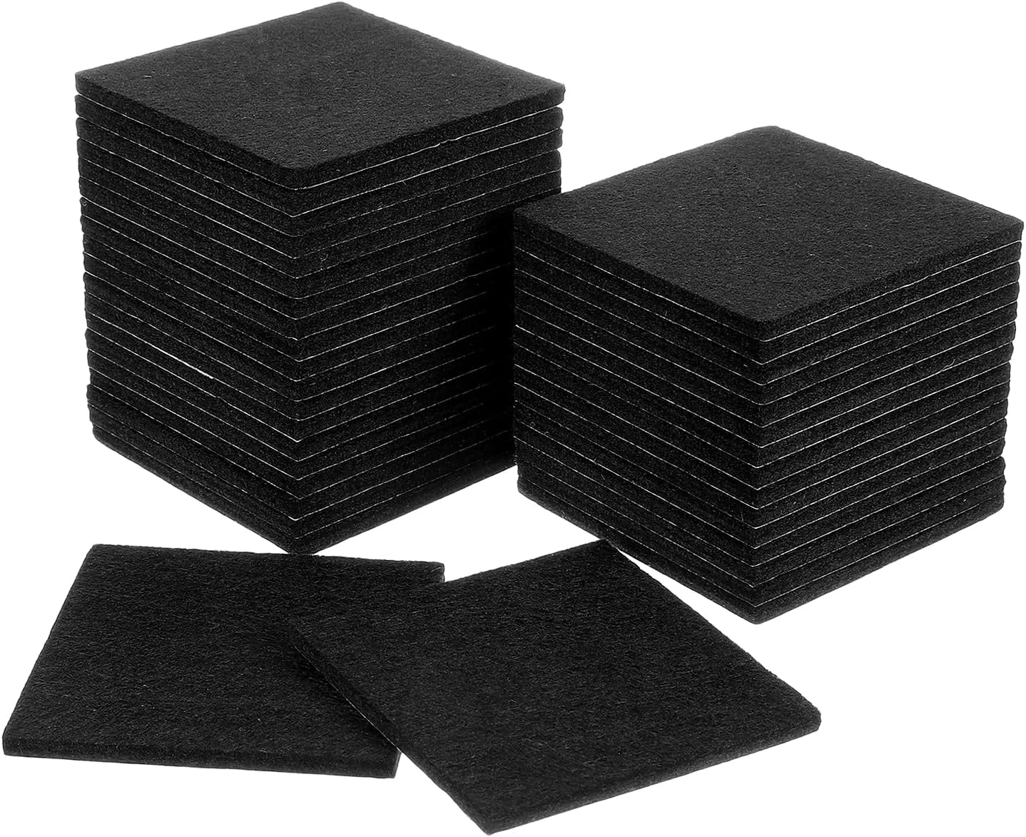 uxcell Furniture Pads, 36Pcs 1.5" - Square Self Adhesive Felt Furniture Pads, Floor Protectors for Furniture Feet Chairs Legs Hardwood Floors (Black)