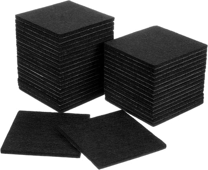 uxcell Furniture Pads, 36Pcs 1.5" - Square Self Adhesive Felt Furniture Pads, Floor Protectors for Furniture Feet Chairs Legs Hardwood Floors (Black)