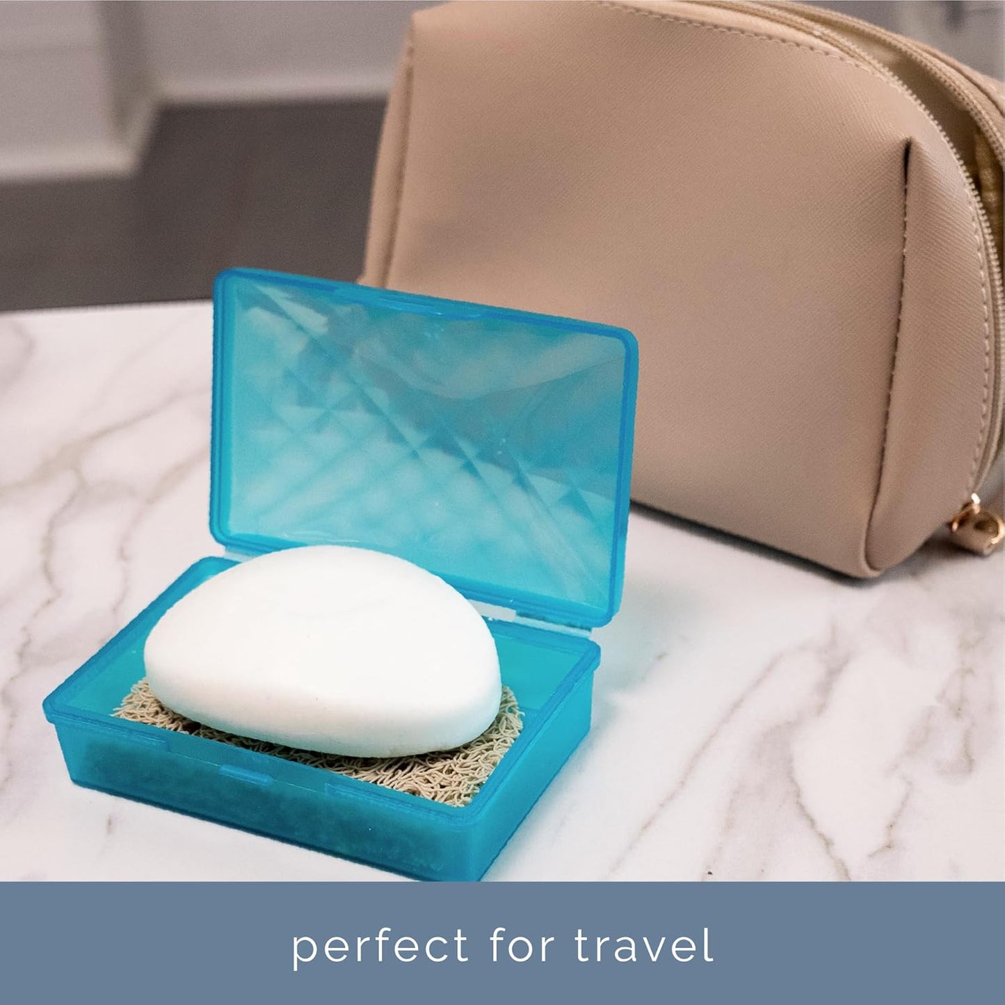 S&T INC. Bar Soap Holder for Kitchen, Bathroom, and Soap Dish, 4 Pack, White, 2.9 inches by 4.4 inches