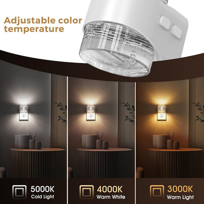 L LOHAS LED Night Light, Bubble Night Lights Plug into Wall,2 Pack 3000K/4000k/5000K Adjustable Color Temperature Night Light,Dimmable Nightlights with Dusk to Dawn Sensor for Rooms Bathroom Hallway
