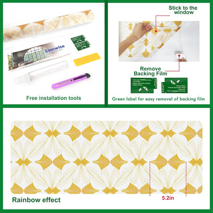 SOMWISE Frosted Glass Window Film, Heat Insulation, UV Block, Anti-Glare, One Way Privacy Tint, Static Cling for Home Bathroom Door, Renter Friendly, Day & Night Privacy