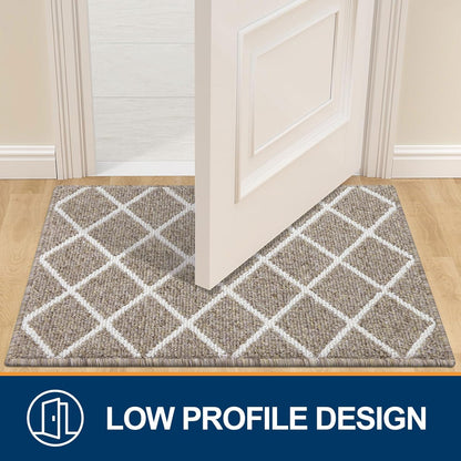 Finchitty Indoor Door Mat, Dirt Resistant and Absorbent, Low-Profile, Non-Slip, Washable Inside Floor Mats for Front Door, Back, and Entrance, 32" x 20", Grey