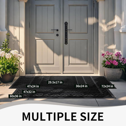 Yimobra Front Door Mat Outside Entrance 29.5x17, Waterproof Heavy Duty Outdoor Mats for Front Door, Non Slip Rubber Entry Mat for Garage Patio Indoor, Grey