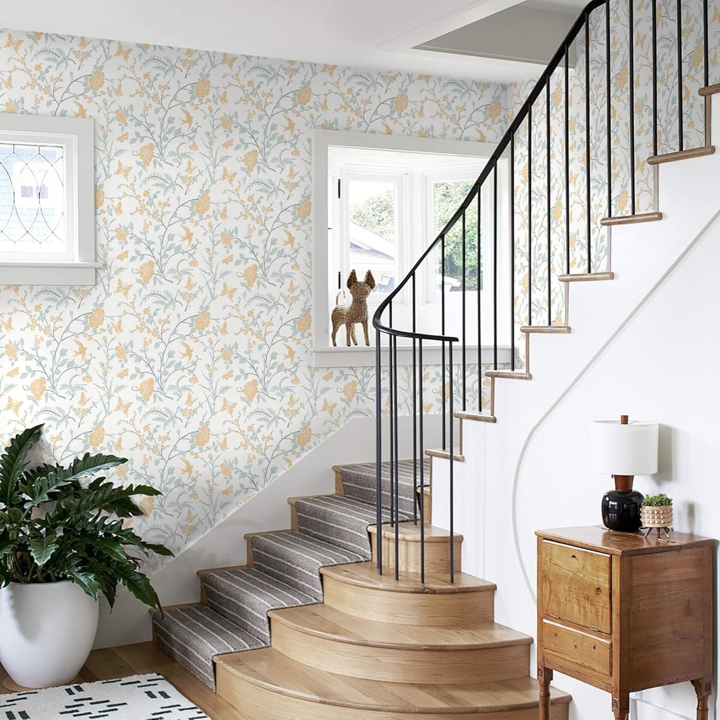 Boho Wallpaper Neutral Peel and Stick Wallpaper 78.7"x17.3" Geometric Wall Paper Beige and White Contact Paper Textured Removable Vinyl Waterproof for Bedroom Farmhouse Kitchen Bathroom