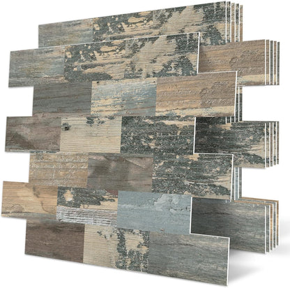 DEWOO Peel and Stick Wall Tile Backsplash PVC Self Adhesive Tiles for Kitchen Bathroom Turquoise Teal (10-Sheet, 13.5" x 11.4") | Self adhesive, thick, cover, vintage, retro, pvc adhesive wall tile, 34 x 29 cm