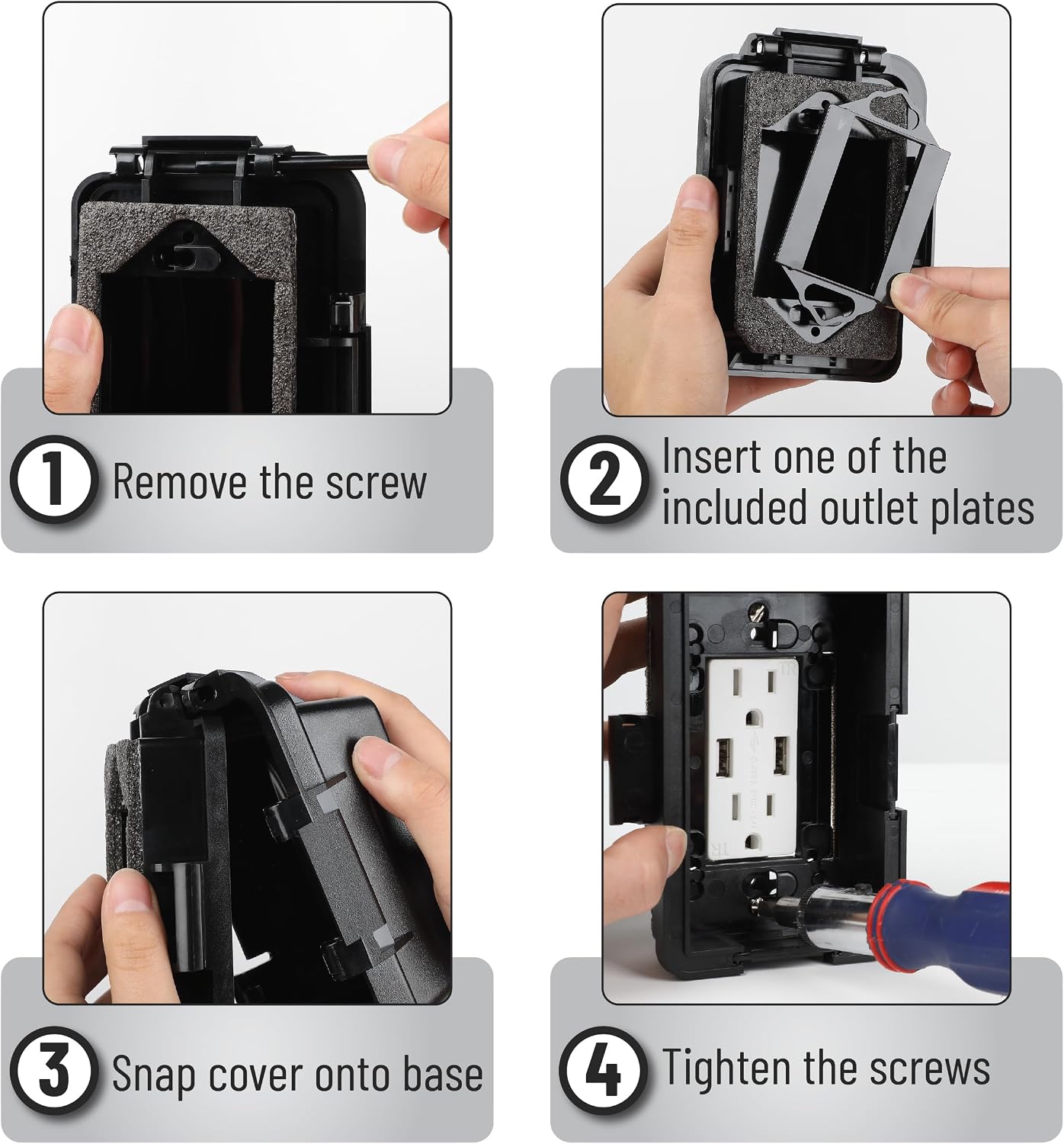 Bates- Weatherproof Electrical Outlet Cover, 1-Gang Outdoor Plug Cover | For Protection Against Rain Dust & Outdoor Use