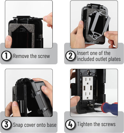 Bates- Weatherproof Electrical Outlet Cover, 1-Gang Outdoor Plug Cover | For Protection Against Rain Dust & Outdoor Use