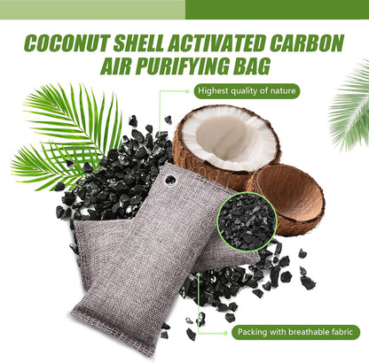 Activated Charcoal Bags Odor Absorbers, Activated Charcoal Odor Absorber for Strong Odors in Car, Closet, Shoe, Pet, Smoke, Basement. Coconut Shell Air Purifying Bag(1 x 500g）