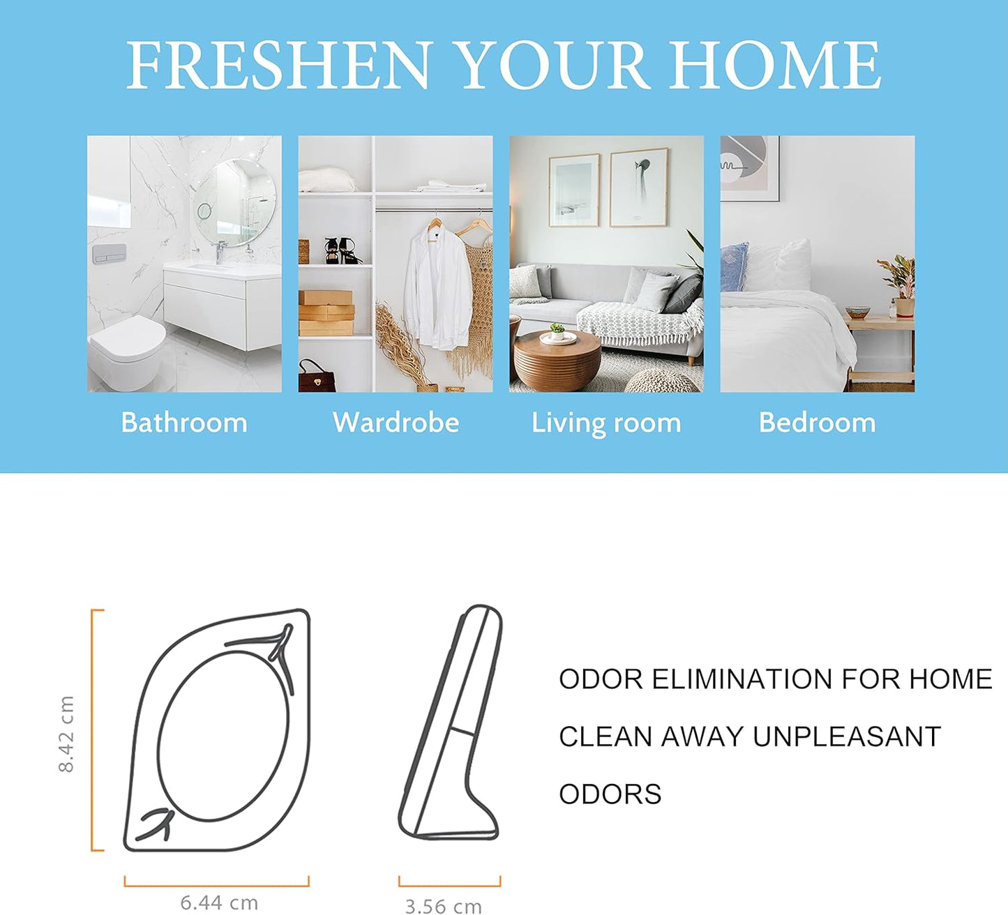 Air Freshener for Home, 4 Pack, Eucalyptus & Mint, Odor Eliminator for Small Area Closets Bathroom Pets Strong Odor, Up to 120 Days