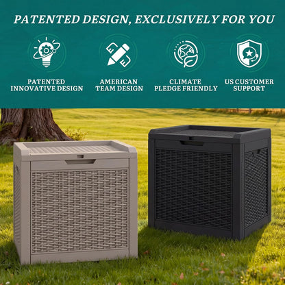 YITAHOME 95 Gallon Outdoor Storage Deck Box | Waterproof Resin Deck Box w/Handles, Lockable Outdside Deck Box for Patio Furniture, Garden Tools, Lockable & UV