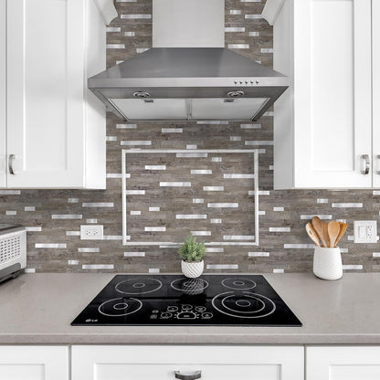 Yipscazo 2026 New Upgrade 11.34" X 11.57" Peel and Stick Backsplash, Stick on Backsplash Tiles for Kitchen, Bathroom, Fireplace (10 Sheets, Beige Rocks + Rose Gold)