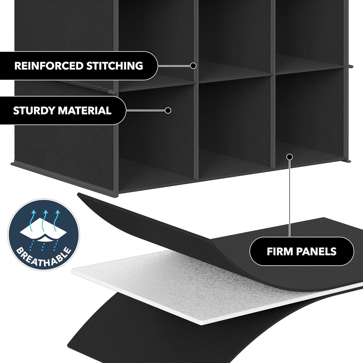 Simple Houseware 24 Section Shelves Hanging Shoes Organizer Holder for Closet, Gray