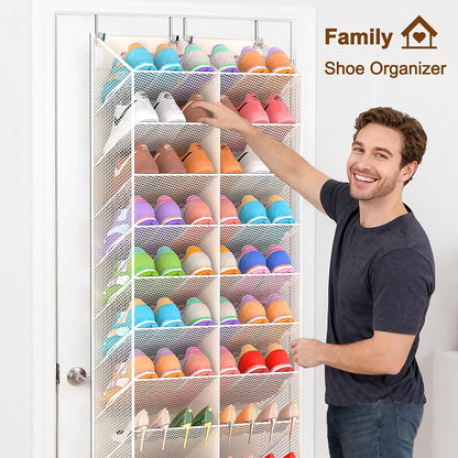 UVIAHOMI Over the Door Shoe Organizer for 20-30 Pairs, 10-Tier, Black