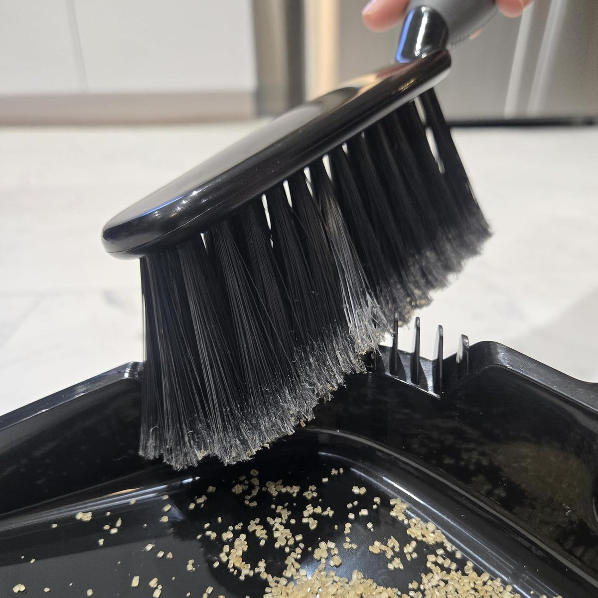 O-Cedar Strong Sweep Broom and Dustpan Set with Detail Brush | Indoor Outdoor Heavy Duty Stiff Bristle Broom | Step-On Dust Pan