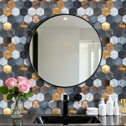 Livelynine 17.5x276" Waterproof Peel and Stick Wallpaper for Kitchen Wall Tiles Backsplash Renter Friendly Bathroom Wallpaper Waterproof Modern Removable Contact Paper for Walls Shower Tile Sticker